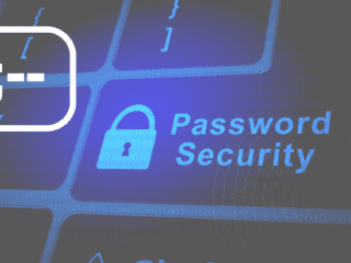 Clavier rétroéclairé mettant en avant une touche bleue avec un cadenas et le texte « Password Security », symbolisant la sécurité des mots de passe en informatique et la protection des données personnelles.