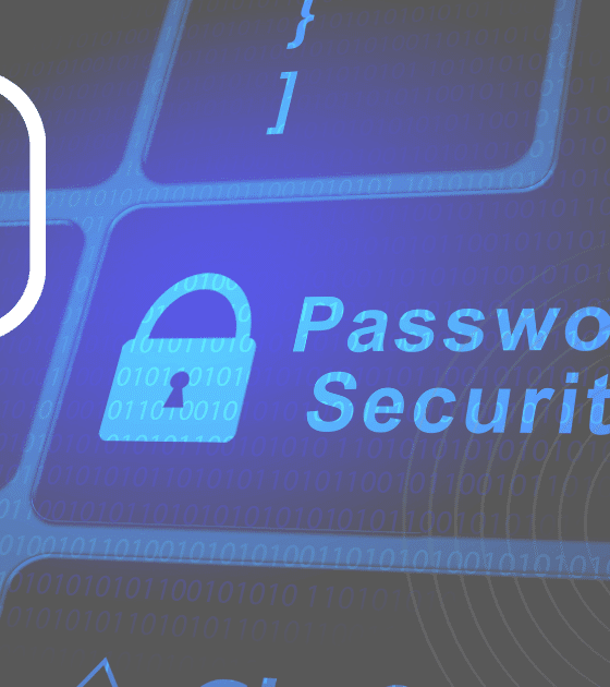 Fuite mondiale : 183 millions d’identifiants volés ajoutés à Have I Been Pwned 35 Clavier rétroéclairé mettant en avant une touche bleue avec un cadenas et le texte « Password Security », symbolisant la sécurité des mots de passe en informatique et la protection des données personnelles.