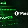 Écran d’ordinateur affichant un formulaire de connexion avec les champs e-mail et mot de passe masqué par des astérisques, illustrant l’importance de la cybersécurité et de la gestion des identifiants. Le logo du gestionnaire de mots de passe 1Password est visible à droite, avec le logo « dcod » en bas à droite.