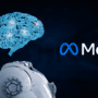 Illustration représentant un robot humanoïde observant un cerveau numérique composé de circuits lumineux, aux côtés du logo de Meta. L’image symbolise les avancées de l’entreprise dans le domaine de l’intelligence artificielle. Logo « dcod » visible en bas à droite.