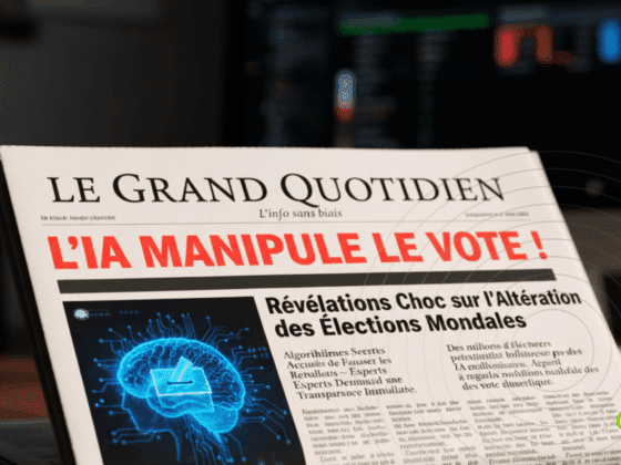 manchette de journal alertant sur la manipulation d'élections par l'IA