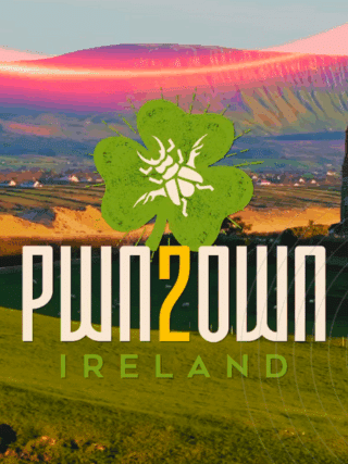 Pwn2Own Ireland 2025 : 73 failles zero-day révélées pour 1 million $ de primes 25 Logo du concours de hacking éthique « Pwn2Own Ireland » sur fond de paysage irlandais verdoyant avec un château et des collines en arrière-plan, sous une lumière dorée du soir.