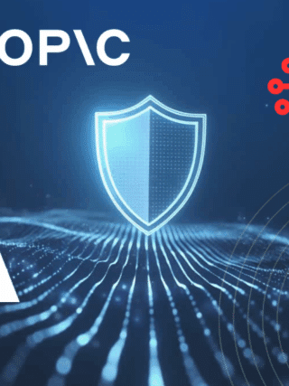 Un bouclier lumineux au centre d’un paysage numérique, entouré du logo Anthropic, d’un pictogramme IA rouge et de lignes représentant le flux de données.