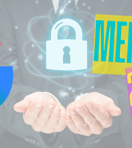 Logo Google à côté d’un cadenas numérique lumineux, au-dessus de mains ouvertes, avec le texte « Menaces 2026 » évoquant les enjeux de sécurité.