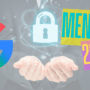 Logo Google à côté d’un cadenas numérique lumineux, au-dessus de mains ouvertes, avec le texte « Menaces 2026 » évoquant les enjeux de sécurité.