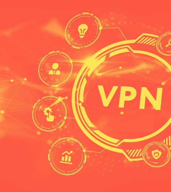 Illustration mettant en avant un VPN au centre d’un réseau numérique, entouré d’icônes symbolisant confidentialité, chiffrement, contrôle des accès et sécurité des échanges en ligne.