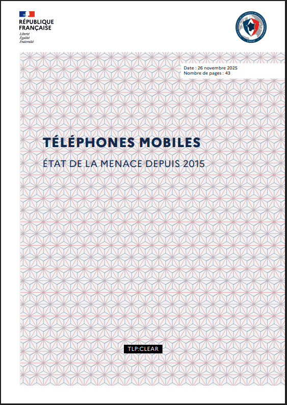 Page frontale etude 2025 ANSSI sur les menaces pour les telephones mobiles