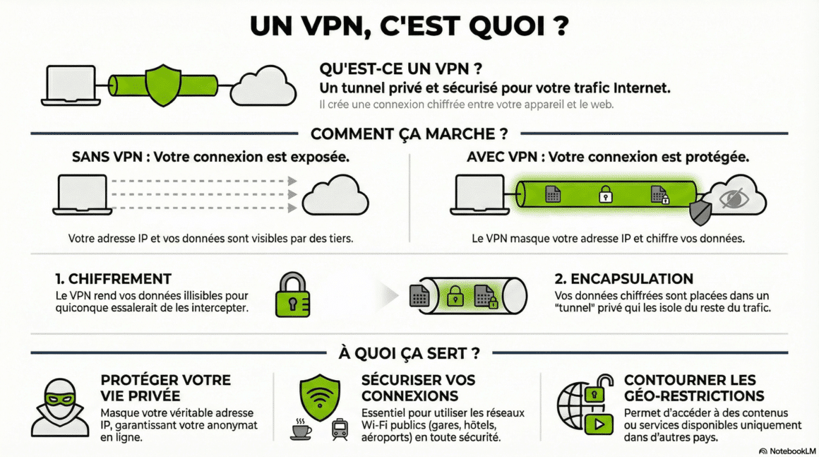 Pourquoi un VPN est Indispensable ? Fonctionnement et 3 atouts cruciaux pour votre sécurité 7 Infographie: c'est quoi un VPN ? et pourquoi?
