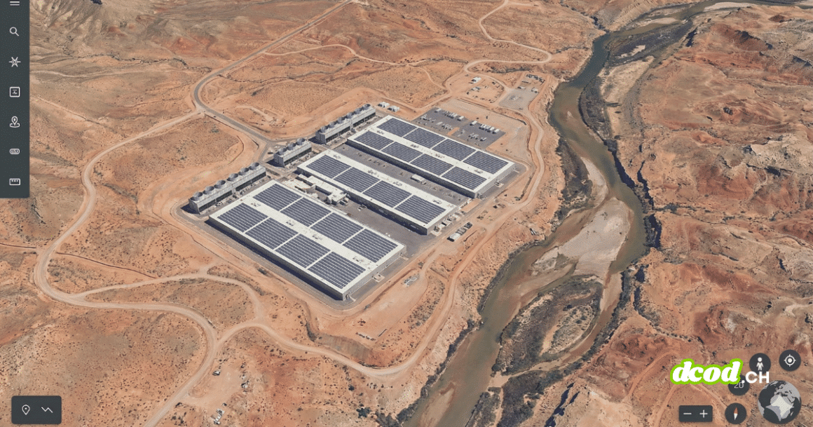 DCOD Vue satellite dun centre de donnees dans le desert