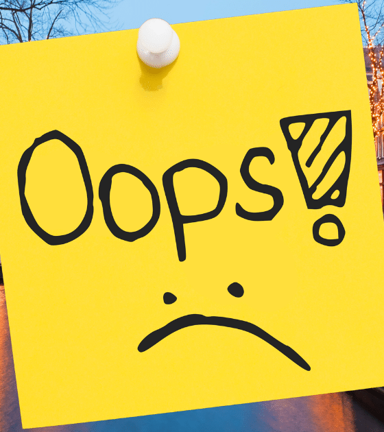 Image symbolique d'une erreur judiciaire aux Pays-Bas : un message "Oops!" sur fond de paysage urbain néerlandais, pour illustrer l'affaire des données confidentielles reçues par erreur.