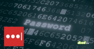 Logo rouge de LastPass et mot "Password" en surbrillance sur un fond de code hexadécimal et alphanumérique, illustrant la cybersécurité et la gestion des mots de passe.