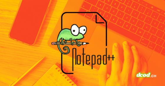 Illustration d'un ordinateur portable avec le logo Notepad++ en premier plan pour un article sur le piratage et l'espionnage informatique.
