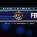 Écran affichant la bannière officielle du FBI annonçant la saisie du forum RAMP. L'image montre le slogan "The only place ransomware allowed" et un ours de dessin animé faisant un clin d'œil ironique.