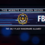 Écran affichant la bannière officielle du FBI annonçant la saisie du forum RAMP. L'image montre le slogan "The only place ransomware allowed" et un ours de dessin animé faisant un clin d'œil ironique.