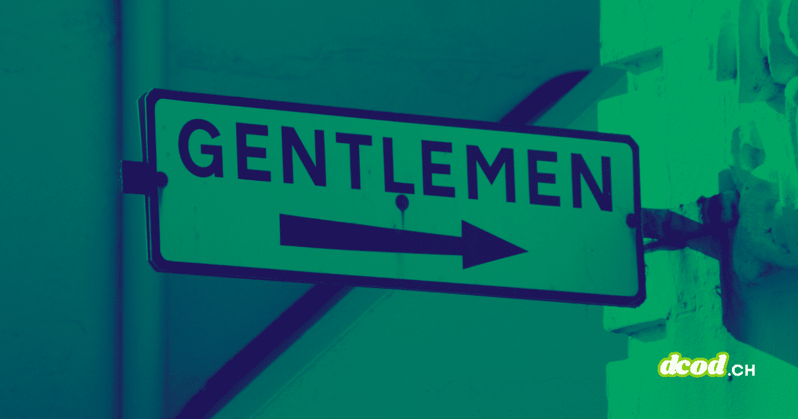 Panneau indicateur vintage avec l'inscription "GENTLEMEN" et une flèche pointant vers la droite, utilisé comme illustration pour le ransomware The Gentlemen.