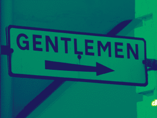 Panneau indicateur vintage avec l'inscription "GENTLEMEN" et une flèche pointant vers la droite, utilisé comme illustration pour le ransomware The Gentlemen.