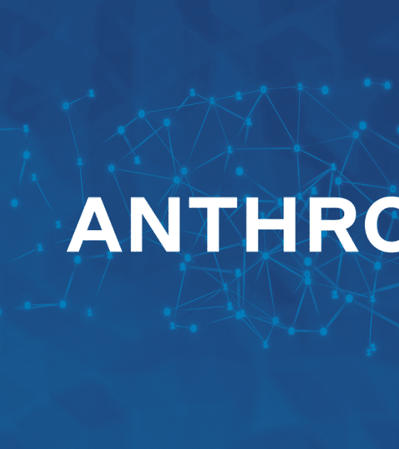 Illustration cyber-sécurité pour l'article sur l'extraction de données Anthropic : un profil humain stylisé en réseau de neurones avec le logo 'Anthropic' ciblé