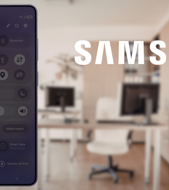 Smartphone Samsung Galaxy S26 affichant l'option « Privacy display » (écran anti-espionnage) dans ses réglages.
