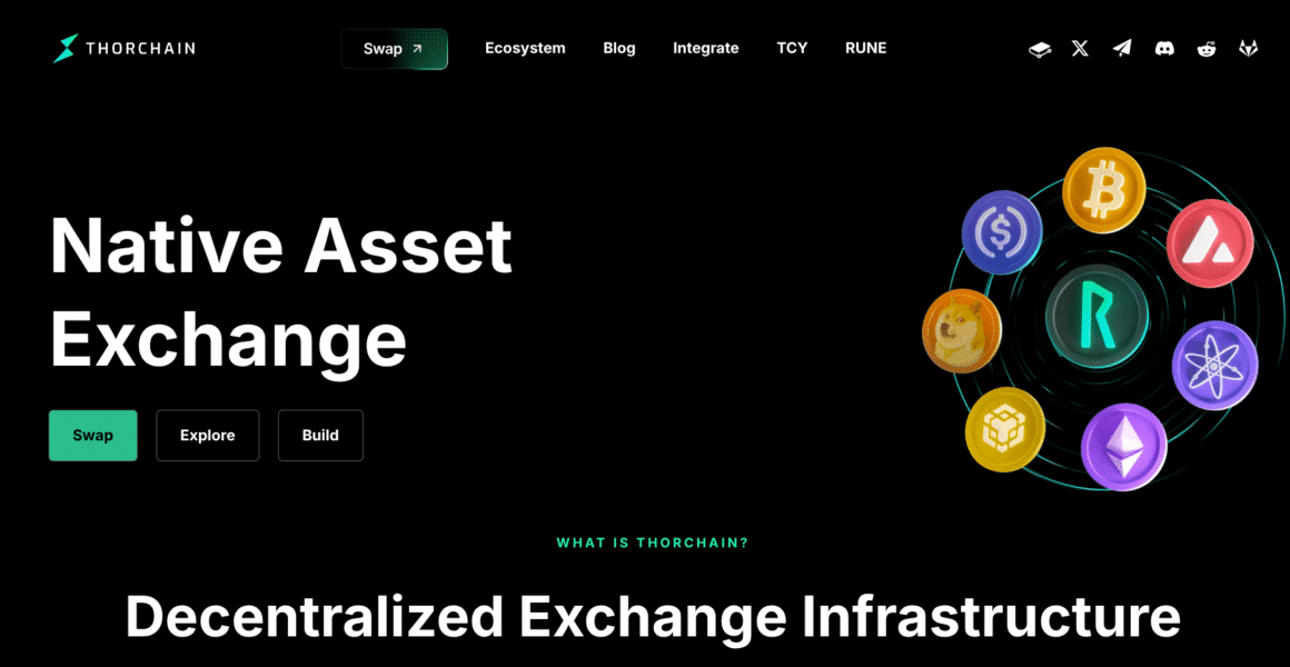 Page d'accueil de THORChain