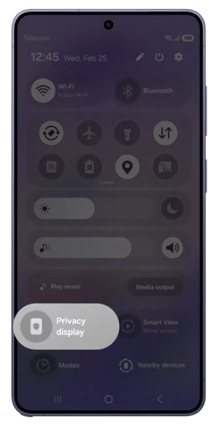L'écran anti-espionnage du Samsung Galaxy S26