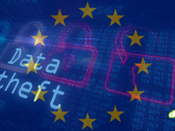 Illustration symbolisant le vol de données (Data theft) suite à la cyberattaque de la Commission européenne, ayant entraîné la compromission de 30 entités via le cloud AWS.