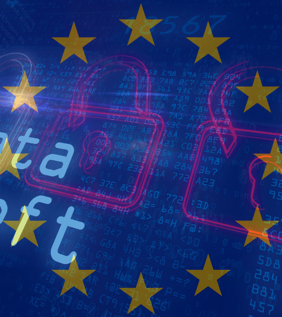 Illustration symbolisant le vol de données (Data theft) suite à la cyberattaque de la Commission européenne, ayant entraîné la compromission de 30 entités via le cloud AWS.