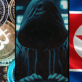 Illustration de l'exploit Kelp DAO et Aave de 290M$ par la Corée du Nord : montage d'actifs numériques, d'un pirate informatique et du drapeau nord-coréen.