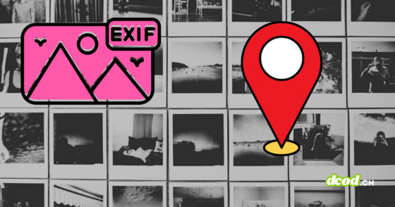 Illustration DCOD montrant comment les métadonnées EXIF et les images compromettent votre sécurité via des marqueurs de géolocalisation invisibles sur vos photographies.