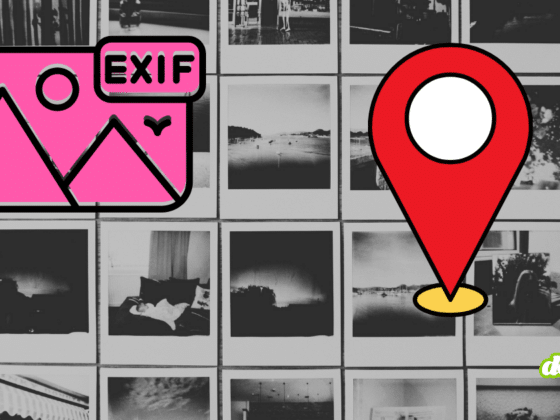 Illustration DCOD montrant comment les métadonnées EXIF et les images compromettent votre sécurité via des marqueurs de géolocalisation invisibles sur vos photographies.