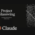 Logo de Claude Mythos d'Anthropic et du Project Glasswing avec une illustration graphique de structure cellulaire complexe.