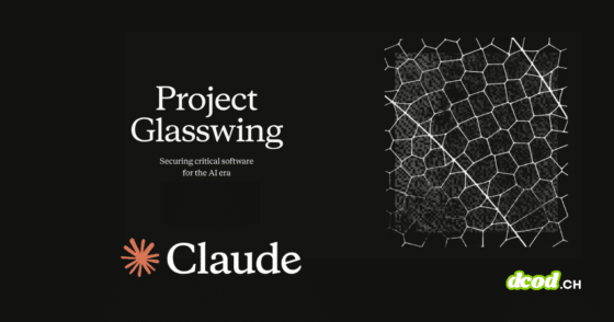 Logo de Claude Mythos d'Anthropic et du Project Glasswing avec une illustration graphique de structure cellulaire complexe.