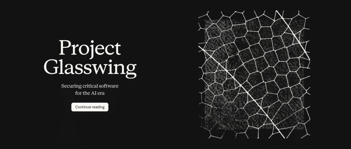 Une copie de la page d'accueil du projet Glasswing sur le site d'Anthopic