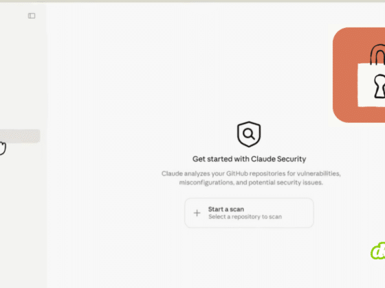 Capture d'écran de Claude Security d'Anthropic en phase bêta montrant le tableau de bord pour sécuriser le code et lancer un scan de sécurité.