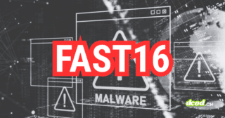 Graphisme numérique affichant FAST16 en rouge avec une alerte MALWARE, illustrant Fast16, le malware qui sabotait la physique bien avant Stuxnet.