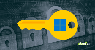 Une illustration graphique sur fond de circuits imprimés numériques sombres, représentant visuellement la faille BitLocker YellowKey, une vulnérabilité critique et vieille de plusieurs années qui affecte le système d'exploitation de Microsoft. Au premier plan, une grande clé jaune stylisée, frappée du logo bleu de Windows, symbolise l'accès forcé aux mécanismes de chiffrement. En arrière-plan, une série de cadenas grisés et alignés illustre les couches de sécurité informatique et la protection des données désormais compromises par cette faille matérielle. Le logo officiel du média dcod.ch apparaît discrètement dans le coin inférieur droit de l'image.