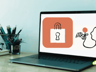 Ordinateur portable ouvert sur un bureau affichant des illustrations de sécurité matérielle avec un cadenas et un fil tendu, illustrant la découverte de failles par l'IA Mythos d'Anthropic sur la puce M5 d'Apple pour le média DCOD.