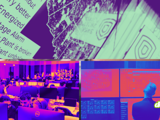 Composition visuelle illustrant Locked Shields 2026, l'exercice mondial de cyberdéfense où la Suisse et la France ont atteint le podium. L'image montre des alertes critiques sur une centrale électrique, des experts en opération devant leurs écrans et des centres de contrôle technique. Crédit : page LinkedIn de The NATO Cooperative Cyber Defence Centre of Excellence.
