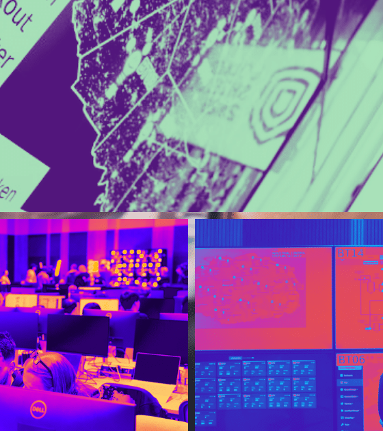Composition visuelle illustrant Locked Shields 2026, l'exercice mondial de cyberdéfense où la Suisse et la France ont atteint le podium. L'image montre des alertes critiques sur une centrale électrique, des experts en opération devant leurs écrans et des centres de contrôle technique. Crédit : page LinkedIn de The NATO Cooperative Cyber Defence Centre of Excellence.