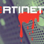 Logo de Fortinet marqué d'une coulée de liquide rouge symbolisant la fuite de données FortiBleed et la compromission de pare-feu, sur fond de serveurs réseau flous.