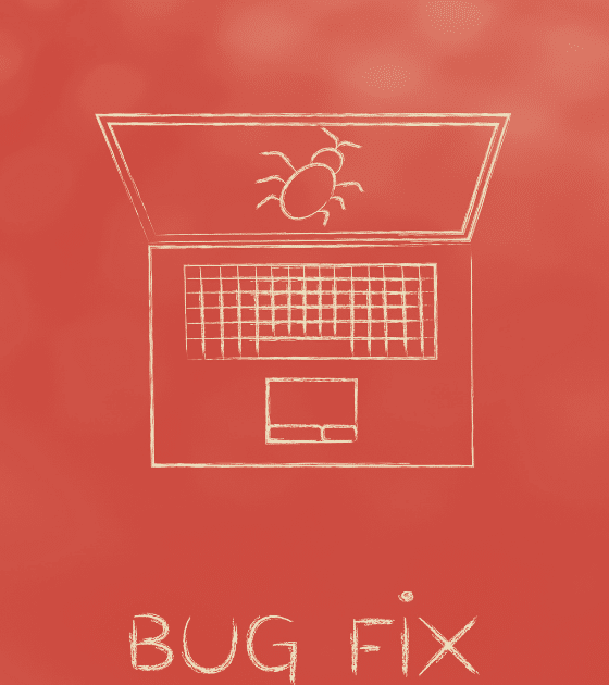 Illustration conceptuelle pour le Patch Tuesday de juin 2026 : un ordinateur portable avec un bug sur l'écran est entouré d'outils et d'un spray de débogage, symbolisant la chasse record aux failles débusquées par l'IA.
