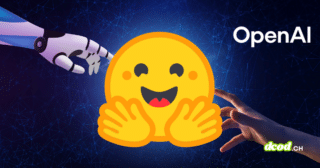 Main robotique représentant les agents IA autonomes de modèles OpenAI ciblant le logo Hugging Face sur un fond de réseau numérique.