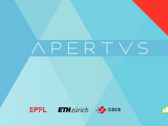 Image de couverture pour la nouvelle version du modèle d'IA souveraine suisse Apertus 1.5, affichant les logos de l'EPFL, de l'ETH Zürich, du CSCS et du drapeau suisse.