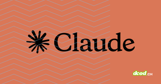Logo noir d'Anthropic Claude avec son symbole en étoile sur un fond terracotta à motifs géométriques en zigzag.