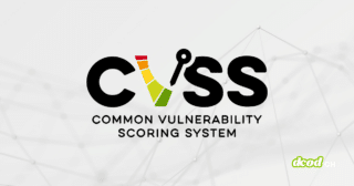 Logo du Common Vulnerability Scoring System avec jauge de sévérité colorée, illustrant la logique du score CVSS et la mesure d'un risque maximal de 10/10.