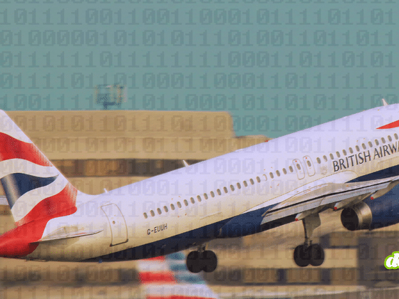 Avion de ligne au décollage sur fond de code binaire numérique, illustrant le vol de 86 Go de données de Manchester Airports Group par FulcrumSec.