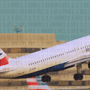 Avion de ligne au décollage sur fond de code binaire numérique, illustrant le vol de 86 Go de données de Manchester Airports Group par FulcrumSec.