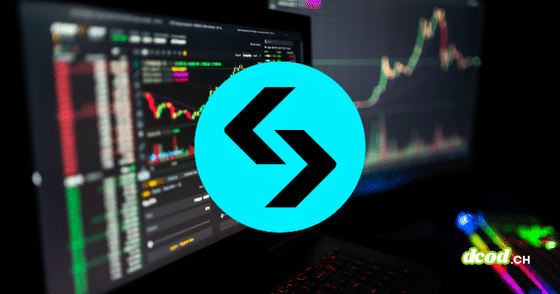 Logo de la plateforme d'échange de cryptomonnaies Bitget devant des écrans affichant des graphiques de trading.