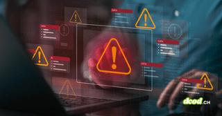Rapport semestriel 2026/1 : l'OFCS recense 27 128 cyberincidents en Suisse, illustrés par des alertes de compromission de données et d'attaques informatiques sur écran.