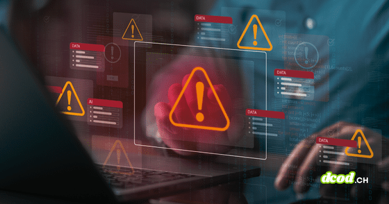Rapport semestriel 2026/1 : l'OFCS recense 27 128 cyberincidents en Suisse, illustrés par des alertes de compromission de données et d'attaques informatiques sur écran.