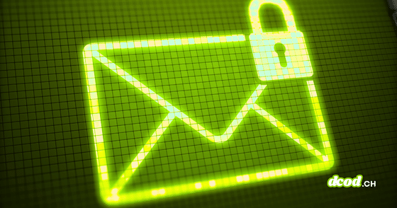 Illustration numérique d'une enveloppe email sécurisée par un cadenas lumineux vert pour les standards SPF, DKIM et DMARC